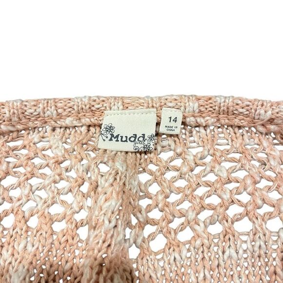 Mudd Salmon & White Pullover Knit Sweater Girl’s Size 14 - Picture 3 of 4